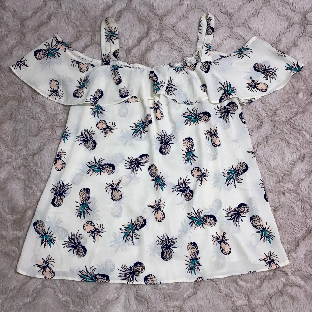 {Sienna Sky} Pineapple Print Off The Shoulder Top